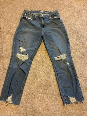 Levi's Women's Dark Blue Distressed Ankle Jeans